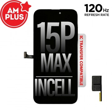 120HZ REFRESH RATE AMPLUS Incell LCD Assembly for iPhone 15 Pro Max Screen Replacement (Compatible for IC chip transfer)