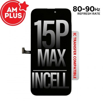 80HZ-90HZ REFRESH RATE AMPLUS Incell LCD Assembly for iPhone 15 Pro Max Screen Replacement (Compatible for IC chip transfer)