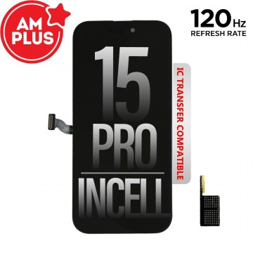 120HZ REFRESH RATE AMPLUS Incell LCD Assembly for iPhone 15 Pro Screen Replacement (Compatible for IC chip transfer)