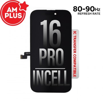 80HZ-90HZ REFRESH RATE AMPLUS Incell LCD Assembly for iPhone 16 Pro Screen Replacement (Compatible for IC chip transfer)