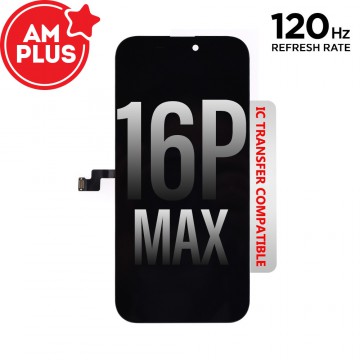AMPLUS Soft OLED Assembly for iPhone 16 Pro Max Screen Replacement (120HZ, Compatible for IC chip transfer)