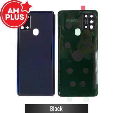 AMPLUS Rear Cover Glass For Samsung Galaxy A21S A217F-Black