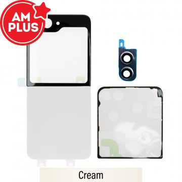 AMPLUS Rear Cover Glass For Samsung Galaxy Z Flip5 5G F731B (Improved Quality)-Cream