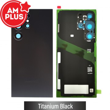 AMPLUS Rear Cover Glass For Samsung Galaxy S24 Ultra-Titanium Black