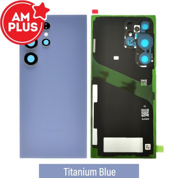 AMPLUS Rear Cover Glass For Samsung Galaxy S24 Ultra-Titanium Blue