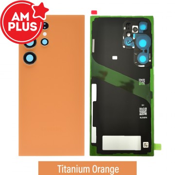 AMPLUS Rear Cover Glass For Samsung Galaxy S24 Ultra-Titanium Orange