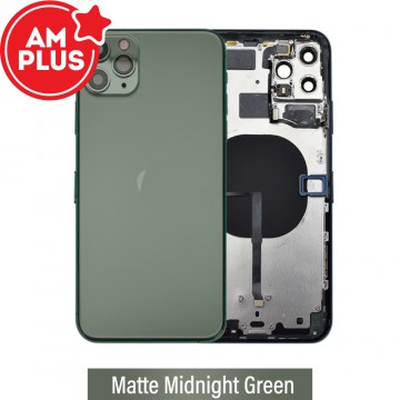 AMPLUS Rear Housing with Small Parts for iPhone 11 Pro Max-Matte Midnight Green