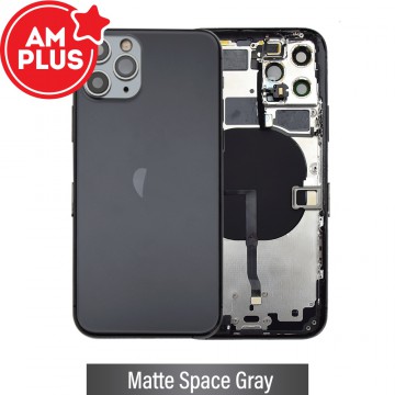 AMPLUS Rear Housing with Small Parts for iPhone 11 Pro-Matte Space Gray