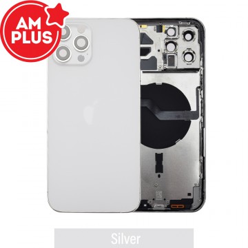 AMPLUS Rear Housing with Small Parts for iPhone 12 Pro Max-Silver
