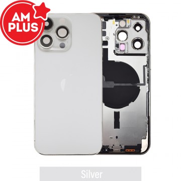 AMPLUS Rear Housing with Small Parts for iPhone 14 Pro Max-Silver