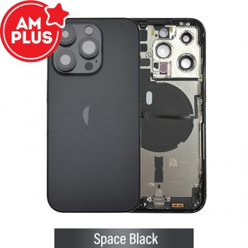 AMPLUS Rear Housing with Small Parts for iPhone 14 Pro-Space Black