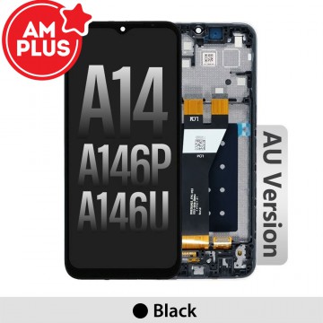 AMPLUS LCD Screen Replacement Digitizer with Frame for Samsung Galaxy A14 5G A146P / A146U-Black (AU Version)