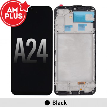 AMPLUS OLED Screen Replacement Digitizer with Frame for Samsung Galaxy A24 4G A245F-Black