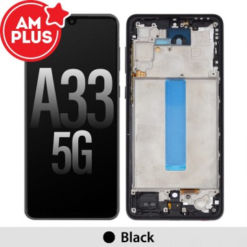 AMPLUS OLED Screen Replacement Digitizer with Frame for Samsung Galaxy A33 5G A336B- Black