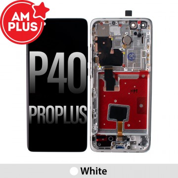 AMPLUS OLED Screen Digitizer Replacement with Frame for Huawei P40 Pro Plus-White