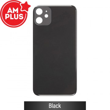 AMPLUS Rear Glass With 3M Adhesive Replacement for iPhone 11 (NO LOGO)-Black
