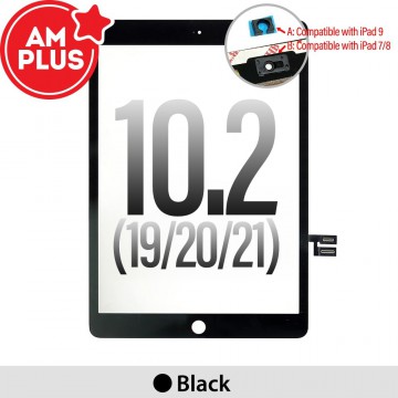 AMPLUS Touch Screen Digitizer with IC Connector for iPad 10.2 (2019) / (2020) / (2021)-Black