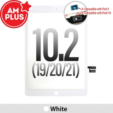 AMPLUS Touch Screen Digitizer with IC Connector for iPad 10.2 (2019) / (2020) / (2021)-White