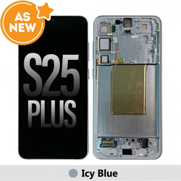 AS NEW-Samsung Galaxy S25 Plus OLED Screen Replacement-Icy Blue (SERVICE PACK SCREEN AND SERVICE PACK FRAME ASSEMBLED)