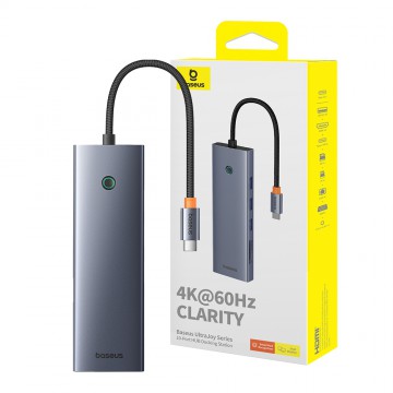 Baseus UltraJoy Series 10-Port HUB Docking Station-Space Grey (Type-C to HDMI4K@60Hz*1+VGA*1+USB 3.0*3+PD*1+RJ45*1+SD/TF*1+3.5mm*1)