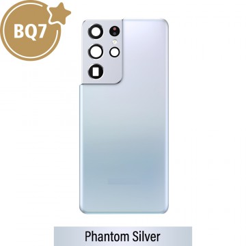 BQ7 Rear Cover Glass For Samsung Galaxy S21 Ultra G998-Phantom Silver (As the same as service pack but not from official Samsung)