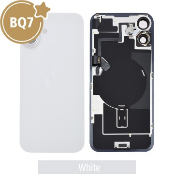 BQ7 Rear Cover Glass with Camera Lens Glass and Wireless Flex for iPhone 16 Plus-White