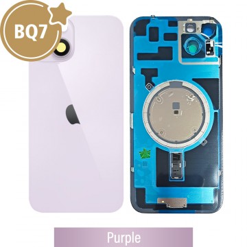 BQ7 Rear Cover Glass with Camera Lens Glass and Magsafe Magnet for iPhone 14 Plus-Purple