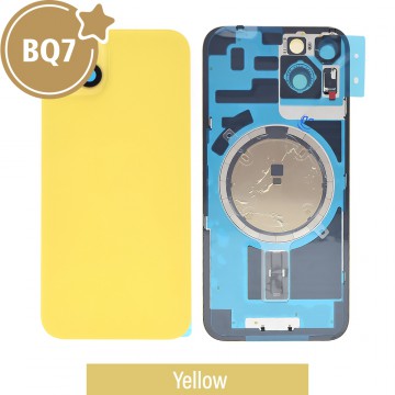 BQ7 Rear Cover Glass with Camera Lens Glass and Magsafe Magnet for iPhone 14 (NO LOGO)-Yellow
