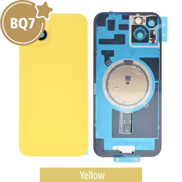 BQ7 Rear Cover Glass with Camera Lens Glass and Magsafe Magnet for iPhone 14 Plus (NO LOGO)-Yellow