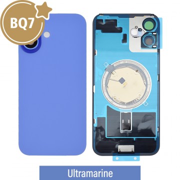 BQ7 Rear Cover Glass with Camera Lens Glass and Magsafe Magnet for iPhone 16 Plus (NO LOGO)-Ultramarine
