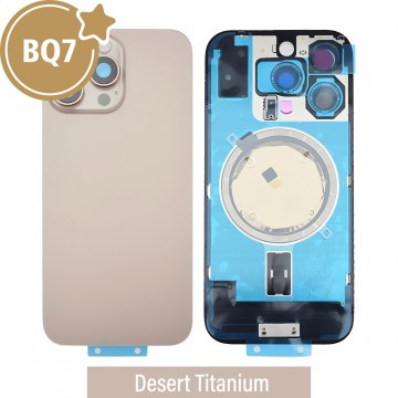 BQ7 Rear Cover Glass with Camera Lens Glass and Magsafe Magnet for iPhone 16 Pro (NO LOGO)-Desert Titanium