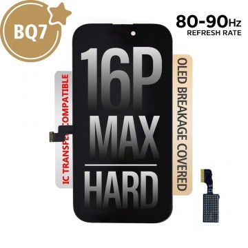 BQ7 Hard OLED Assembly for iPhone 16 Pro Max Screen Replacement (80HZ-90HZ, Compatible for IC chip transfer)