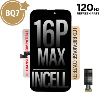 120HZ REFRESH RATE BQ7 Incell LCD Assembly for iPhone 16 Pro Max Screen Replacement (Compatible for IC chip transfer)