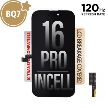 120HZ REFRESH RATE BQ7 Incell LCD Assembly for iPhone 16 Pro Screen Replacement (Compatible for IC chip transfer)