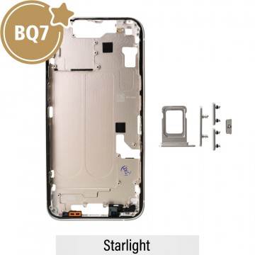 BQ7 Chassis Mid Frame Cover Replacement Assembly for iPhone 14-Starlight (With SIM Tray Version)
