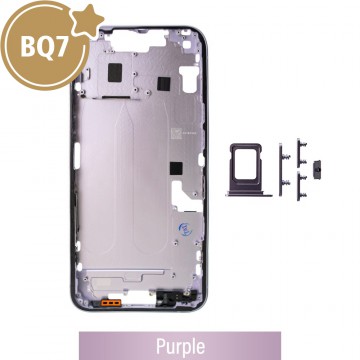 BQ7 Chassis Mid Frame Cover Replacement Assembly for iPhone 14 Plus-Purple (With SIM Tray Version)