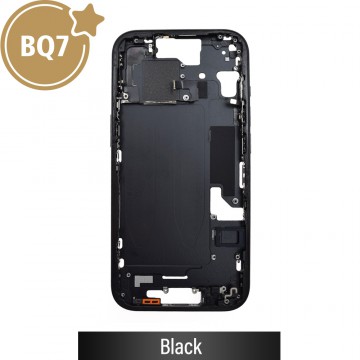 BQ7 Chassis Mid Frame Cover Replacement Assembly for iPhone 15-Black (With SIM Tray Version)