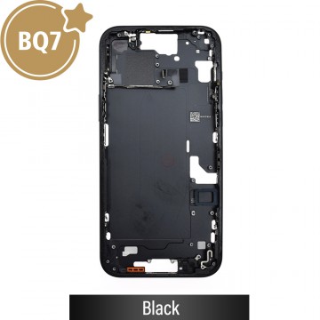 BQ7 Chassis Mid Frame Cover Replacement Assembly for iPhone 15 Plus-Black (With SIM Tray Version)
