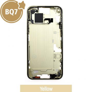 BQ7 Chassis Mid Frame Cover Replacement Assembly for iPhone 15 Plus-Yellow (With SIM Tray Version)