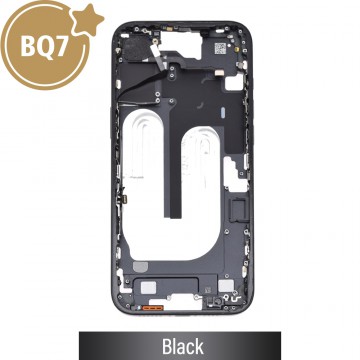 BQ7 Chassis Mid Frame Cover Replacement Assembly for iPhone 16 Plus-Black  (With SIM Tray Version)