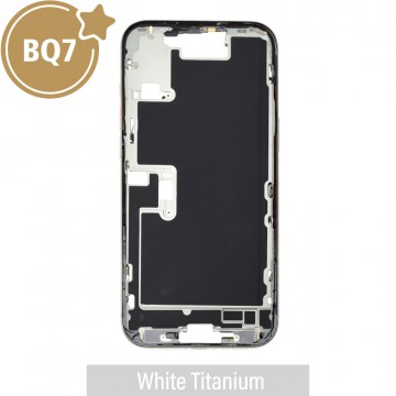 BQ7 Chassis Mid Frame Cover Replacement Assembly for iPhone 16 Pro Max-White Titanium (With SIM Tray Version)