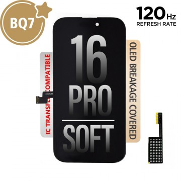 BQ7 Soft OLED Assembly for iPhone 16 Pro Screen Replacement (120HZ, Compatible for IC chip transfer)