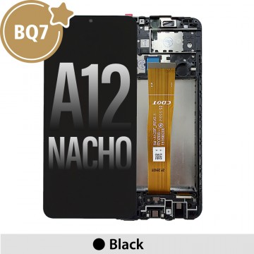 Samsung Galaxy A12s A127F / A12 A125F BQ7 LCD Screen Replacement Digitizer with Frame-Black (As the same as service pack, but not from official Samsung)