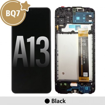 Samsung Galaxy A13 A135F BQ7 LCD Screen Replacement Digitizer with Frame-Black (As the same as service pack, but not from official Samsung)