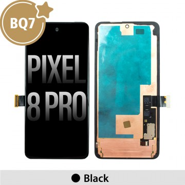 BQ7 LCD Assembly Replacement with Frame for Google Pixel 8 Pro-Black (As the same as service pack, but not from official Google）