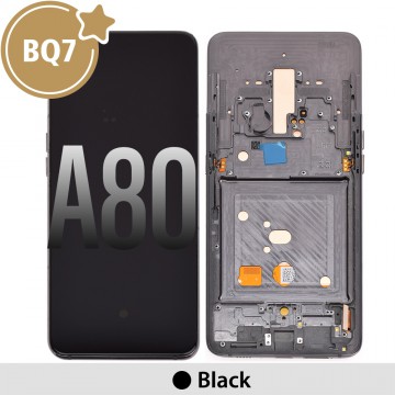 BQ7 OLED Assembly Replacement with Frame for Samsung Galaxy A80 5G A805B / A805F-Black (As the same as service pack, but not from offica Samsung)