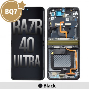 BQ7 OLED Assembly Replacement with Frame for Motorola Moto Razr 40 Ultra- Black