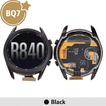 BQ7 OLED Screen Replacement with Frame for Samsung Galaxy Watch3 R840 45mm / R845 45mm (As the same as service pack, but not from official Samsung)-Black