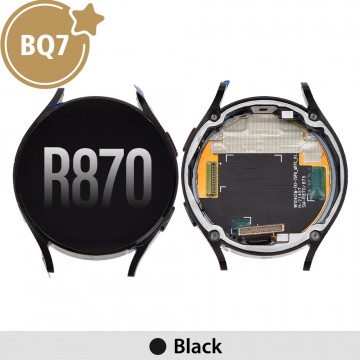 BQ7 OLED Screen Replacement with Frame for Samsung Galaxy Watch4 R870 44mm / R875 44mm (As the same as service pack, but not from official Samsung)-Black
