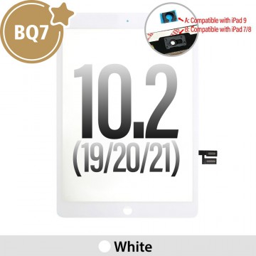 BQ7 Touch Screen Digitizer with IC Connector for iPad 10.2 (2019) / (2020) / (2021)-White